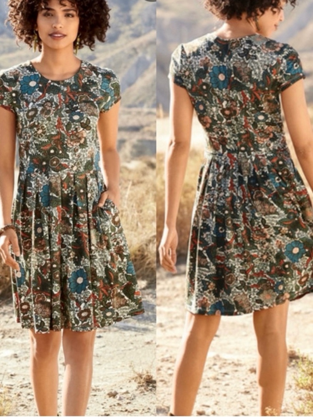 Peruvian Connection Wanderlust Japanese Floral Mini Dress Size XL
